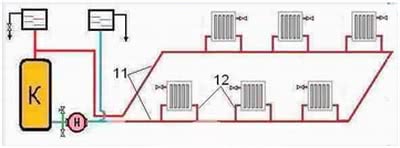 Однотрубная система отопления двухэтажного дома