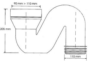 Схема монтажа фановой трубы диаметром 110 мм