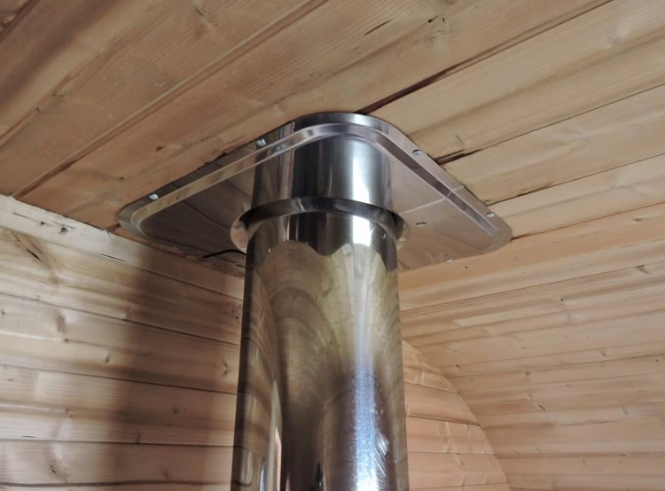 Одним из самых важных моментов при устройстве дымохода является обеспечение изоляции в месте прохода трубы через потолок