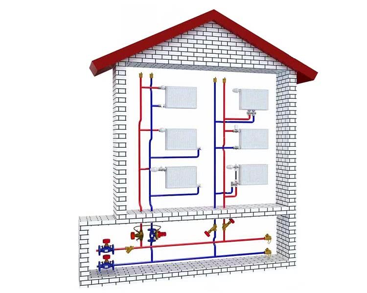 В многоэтажных домах часто создают вертикальную систему отопления