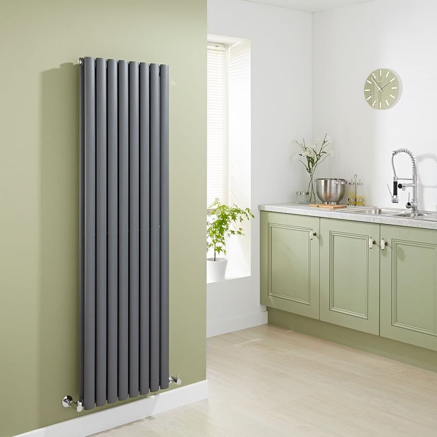 Биметаллический трубчатый радиатор отопления отлично дополняет кухню в стиле «минимализм»